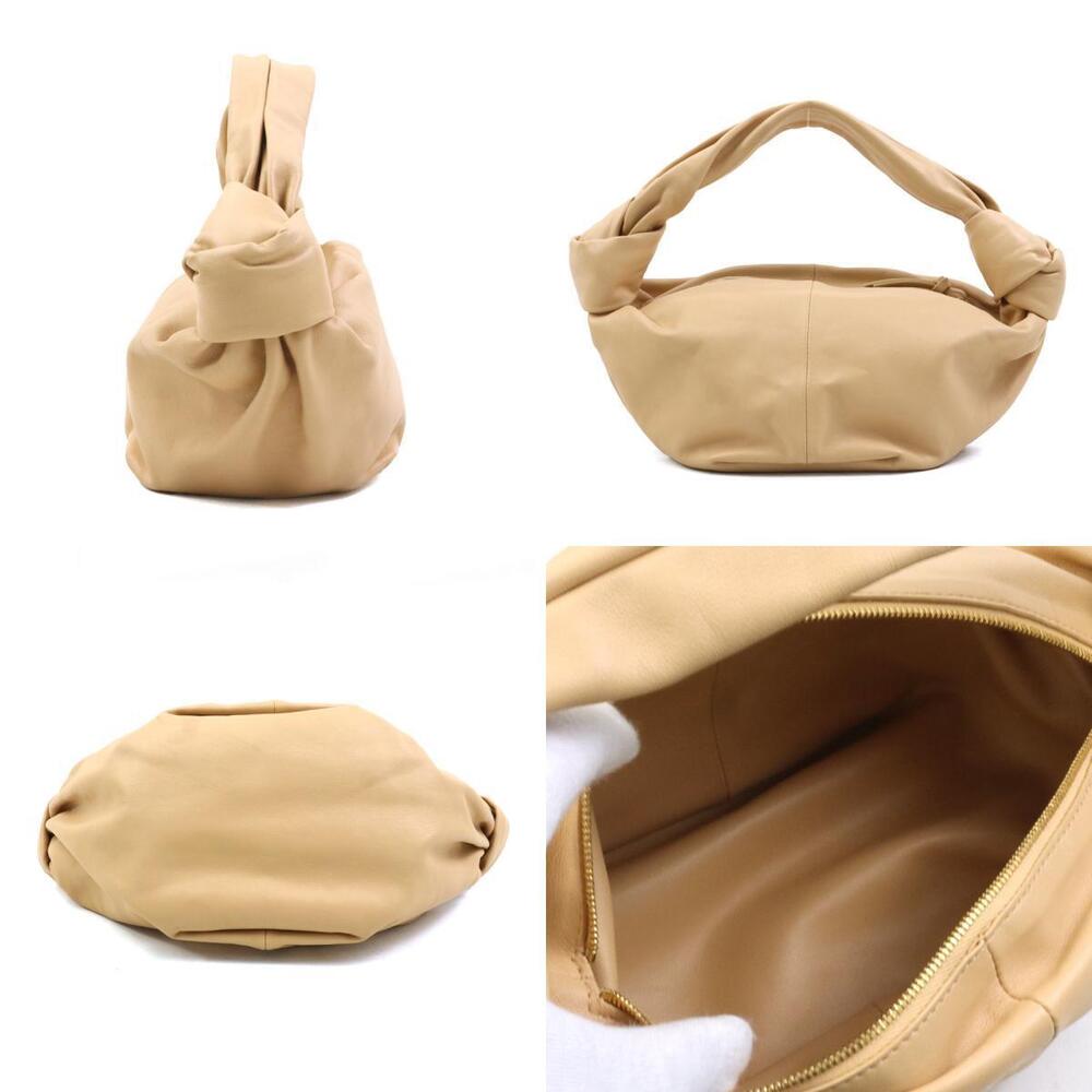 Bottega Veneta Knot Beige Handbag Gold Double Tan